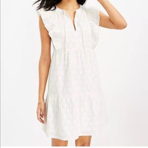 Shimmer Clip Ruffle Tie Neck Dress